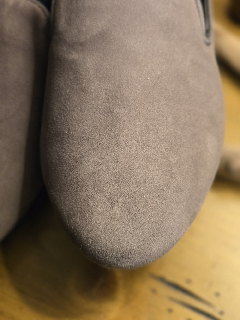 Birdies  Suede Slip-Ons with Blue Plaid Insole - Picture 8 of 12